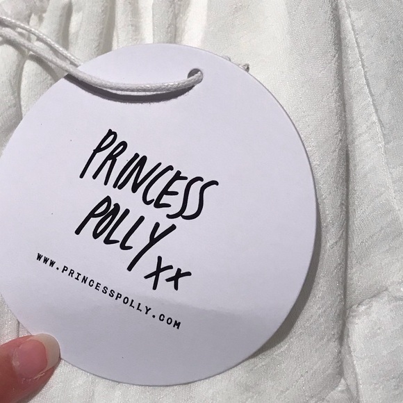 NWOTPrincess Polly Danny Ruffle Hem Open Back Summer Mini Dress in White Size 10 - Picture 11 of 15